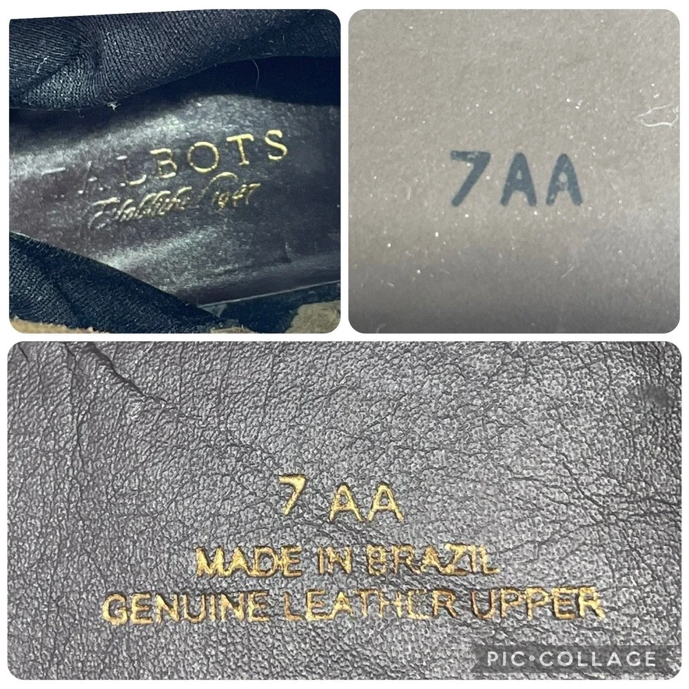 Talbots Womens 7AA Riding Boots Tall Brown Pebbled Leather Gold Buckle‎ Full Zip - Picture 8 of 16